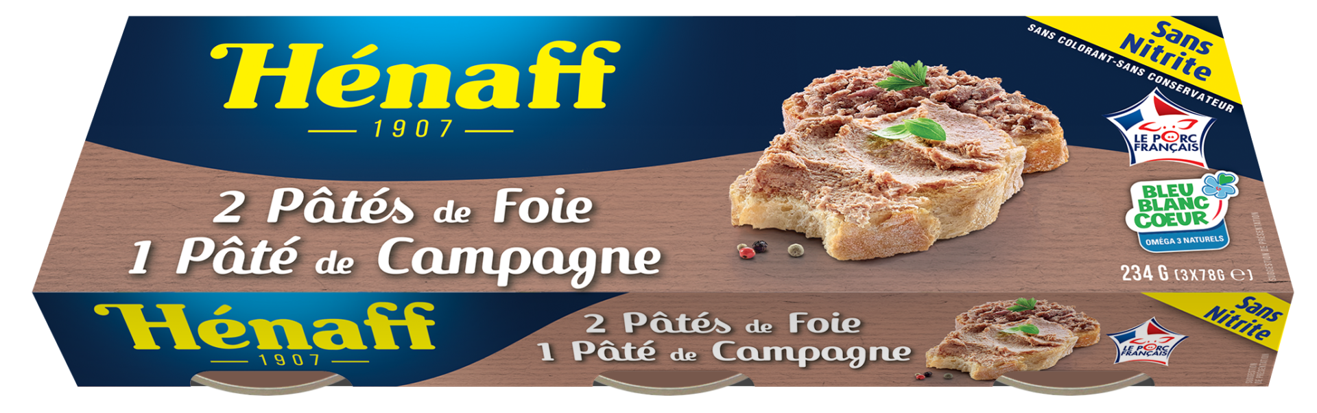 Lot de deux pâtés de foie et un pâté de campagne