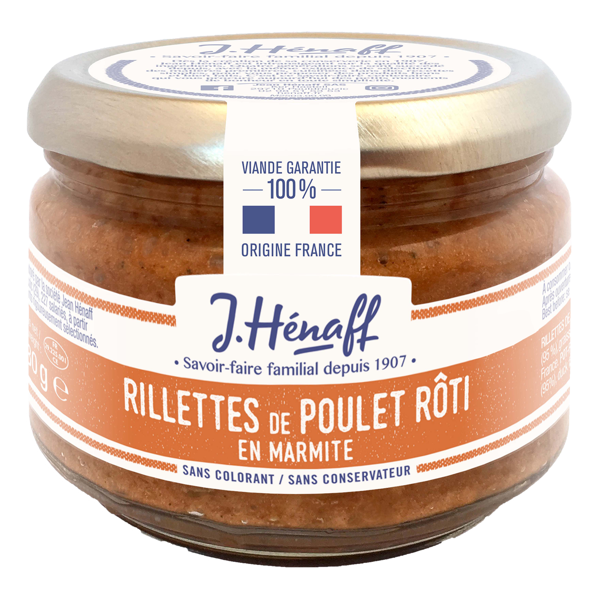 Rillettes au poulet rôti en marmite