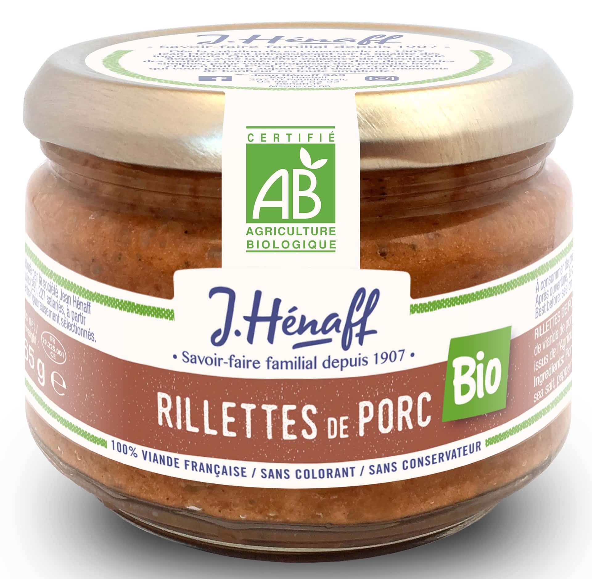 Rillettes de porc BIO Hénaff