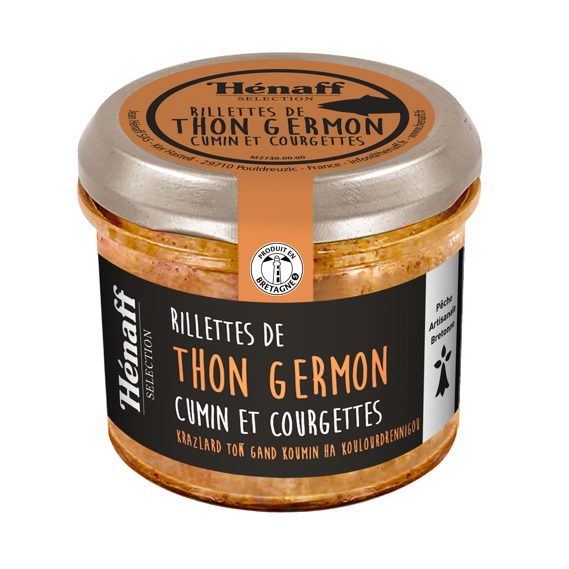 Rillettes de thon Germon cumin et courgettes Produits Hénaff Sélection