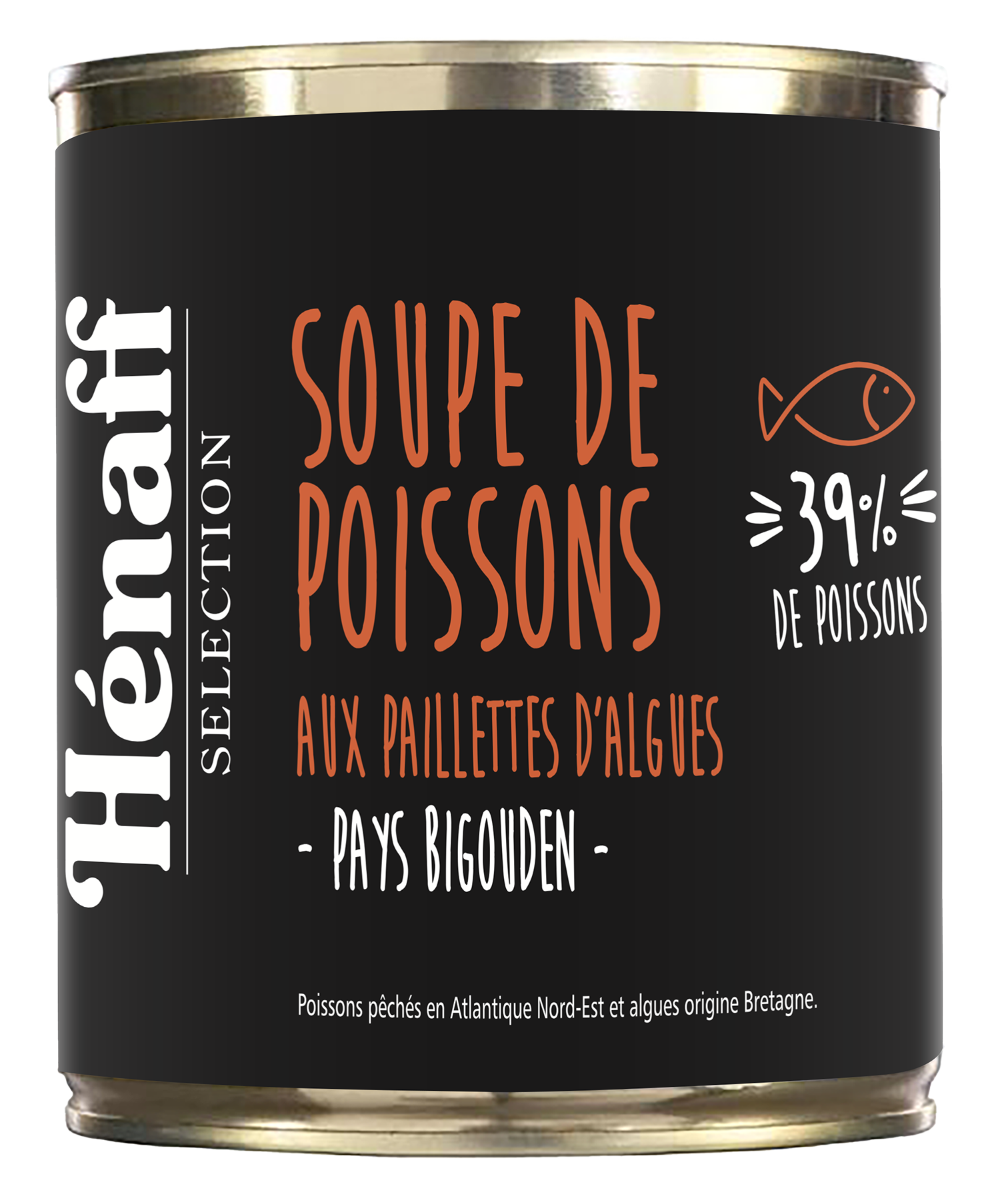 Soupe de poissons aux paillettes d'algues